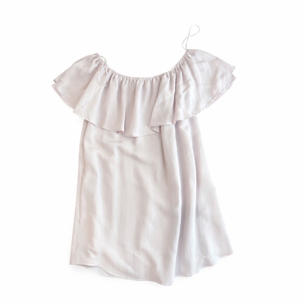 Cotton Candy Elegant Off-Shoulder Ruffle Top